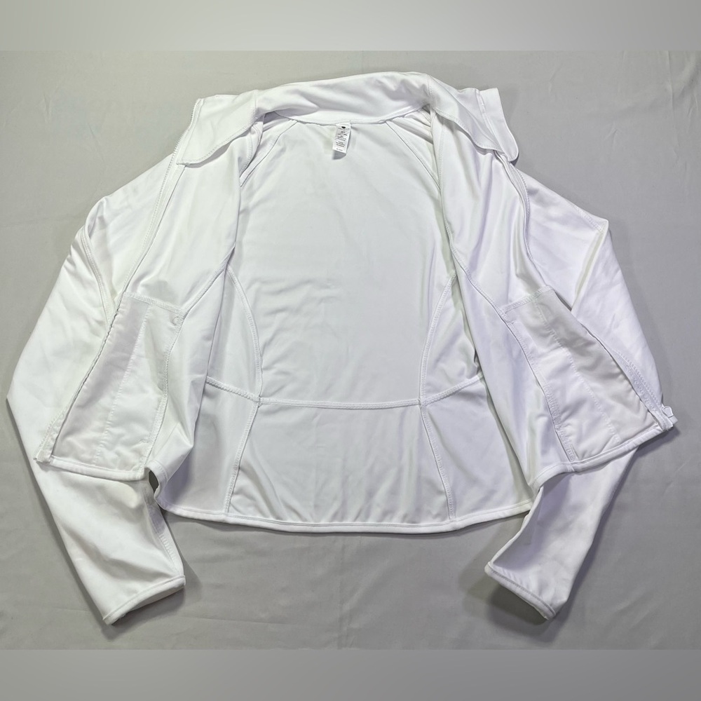 Yogalicious Women’s Zip Up Slim Fit White Jacket Thumbholes - XL - Picture 4 of 7